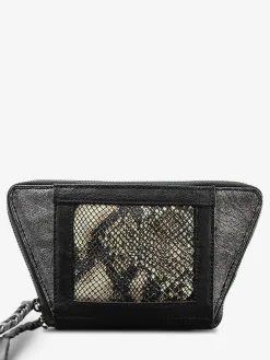 Leportefeuille Emma Python - Argente / Noir